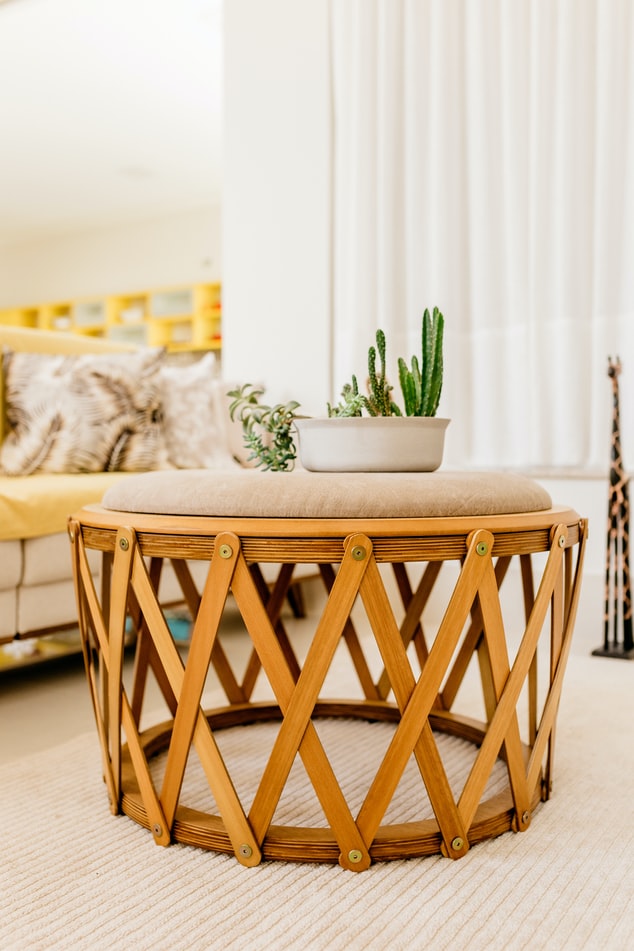 A stylish wooden table